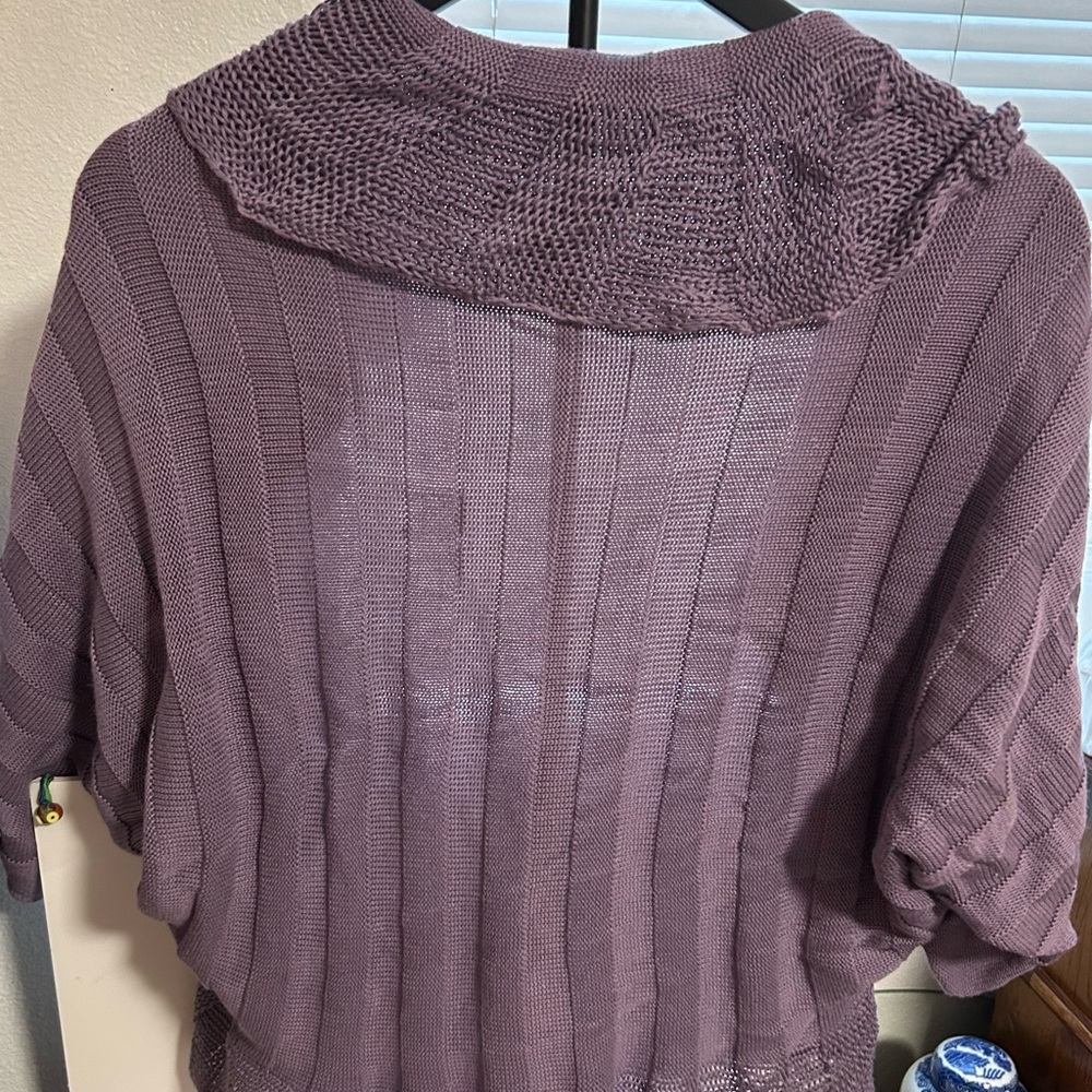 Sigrid Olsen Lavender Ruffled Cardigan - Picture 2 of 3